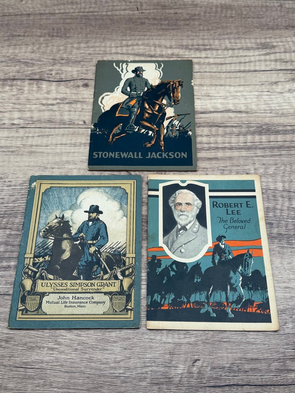 Vintage 1920s John Hancock Life Insurance Booklet Lot-Civil War GeneralLee Grant